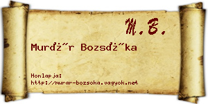 Murár Bozsóka névjegykártya